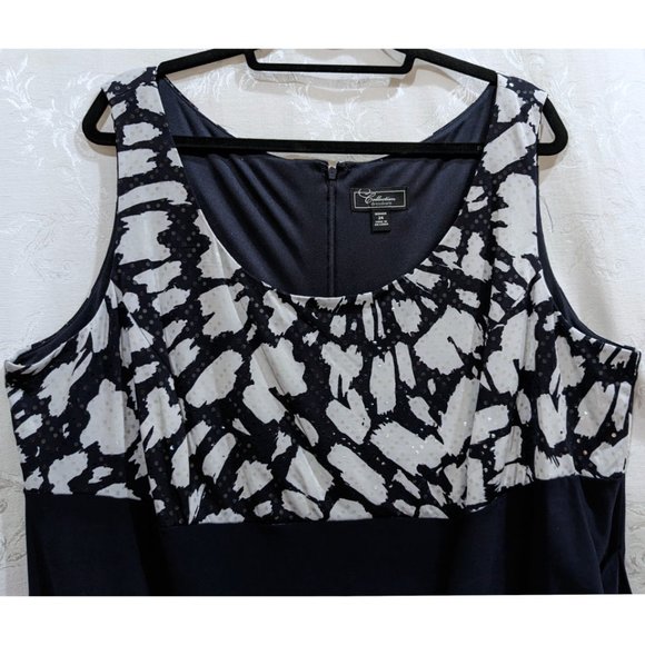 Sequin Floral Jacket Sleeveless Dress Set 24 Navy Surplice Stretch Party Prom - Picture 6 of 9